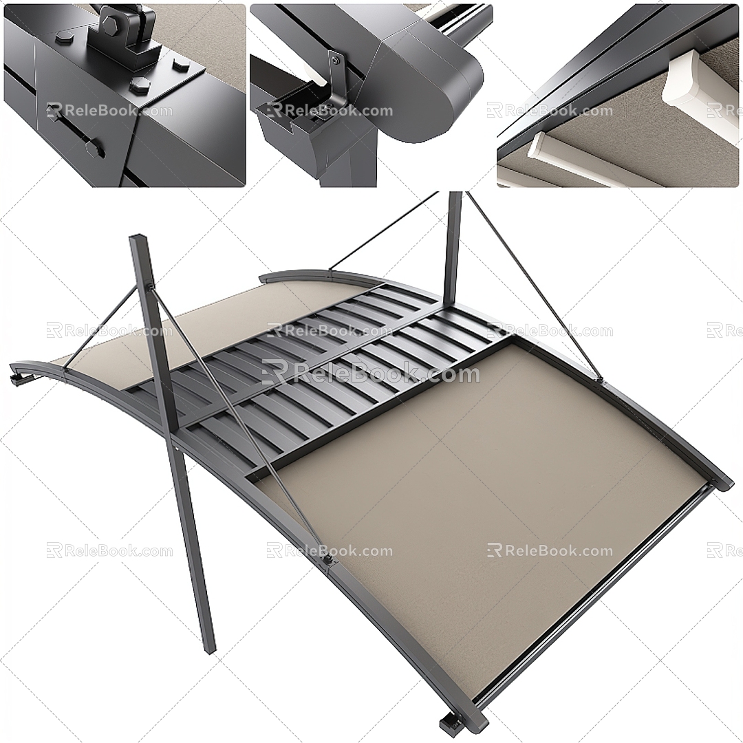 Electric retractable canopy awning model