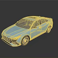 Blue Modern Sporty Sedan With Black Wheels Rear Spoiler And Sleek Design
