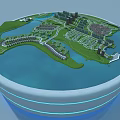 Miniature Urban Planning Model With Residential Buildings Roads Green Spaces And Water