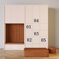 Solid Wood Storage Cabinet Storage Cabinet Shoe Cabinet Shoe Changing Stool Sofa Stool 3d model