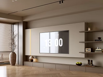 Quiet Antique TV Cabinet TV Background Wall Whole Cabinet TV Background Wall Antique Background Wall 3d model
