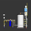Industrial Equipment System With Water Tank Piping Valves And Control Panels