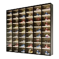 Shoe Rack With Various Colorful Shoes Neatly Arranged On Multiple Shelves
