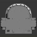 Gray 3D Mechanical Component Model Featuring Structural Lines and Equipment Casing Design