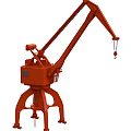 Red Industrial Lifting Equipment With Mobile Cranes And Chain Hooks For Heavy Duty