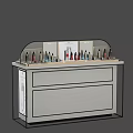 Layered Display Shelf with Numbered Sections for Cosmetics and Bottom Drawers