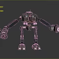 Industrial Mechanical Robot With Robotic Arms Legs And Metal Structure 3d model