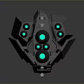 SciFi Futuristic Metallic Vehicle With Sleek Aerodynamic Design And Blue Accent Light