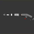 Disassembled Device Components with Black Parts Green Battery White Grey Cylindrical Pieces and Small Parts