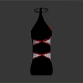 Fashionable Unique High Heel Shoes With Black Red Spliced Design And Chain Decoration
