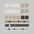 Modern socket modern socket rail socket modern switch 3d model