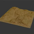 Garden Landscape Design With Square Shaped Brown Textured Mountain Like Terrain