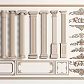 Collection Of Roman Columns With Various Styles And Decorative Elements 3d model