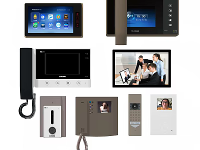 Smart Video Doorbell System With Camera Indoor Monitor And Digital Screen 3d model