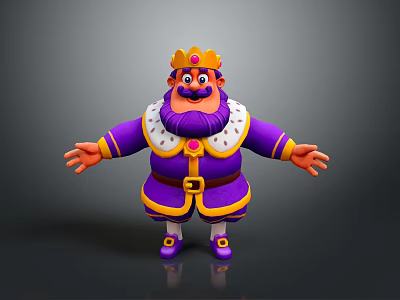 Cartoon King Character Design For Game And Animation Projects 3d model