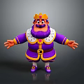 Cartoon King Character Design For Game And Animation Projects 3d model