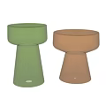 Coffee Tables in Transparent Green and Brown with Modern Cylindrical Design