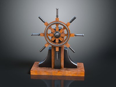 modern rudder wheel rudder steering wheel marine rudder 3d model