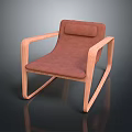 Modern Leisure Chair With Wooden Frame Brown Padded Seat And Armrests