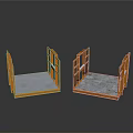 Orange Industrial Metal Platforms With Framed Structure And Flat Base