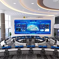 modern command hall command hall office 3d model