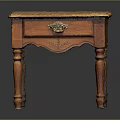 Traditional Wooden Table With Ornate Carved Drawer And Turned Legs Classic Design