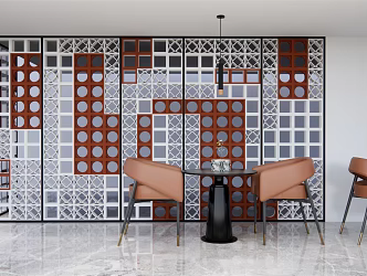 Modern partition component clay brick screen partition 3d model
