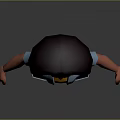 Child 3D Character with Purple Hair Yellow Shirt Blue Shorts and Black Shoes