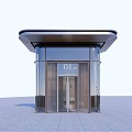 Residential Building Glass Entrance Design With Modern Structure And Number 01