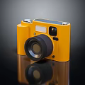 Yellow Retro Style Digital Camera With Compact Body And High Quality Lens For Digital Photography