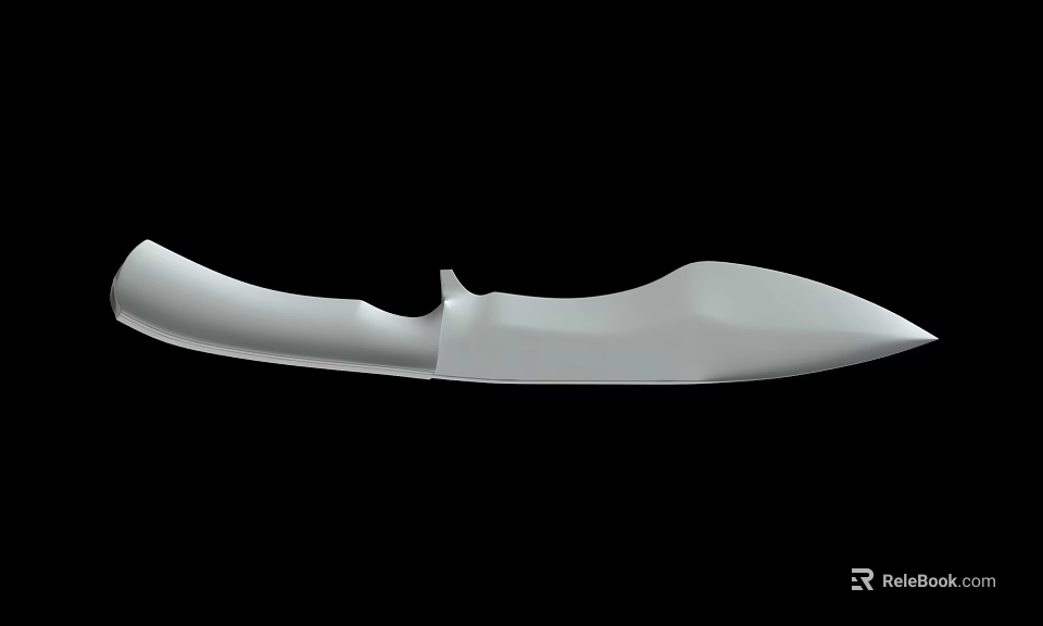 Tactical Knife With Sharp Blade And 3D Rendered Sleek White Design 3d model 