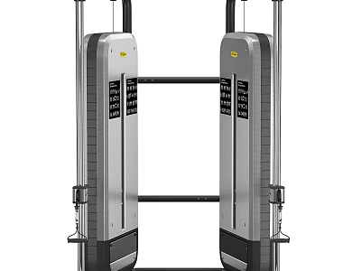 Dual Column Multi Functional Fitness Equipment With Digital Display And Control Panel 3d model