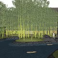 Traditional Japanese Residential Landscape With Water Feature Rock Garden And Pine Trees