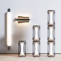 Modern Lighting Combinations With Wall Lights Table Lamps Geometric Design And Glass Shades