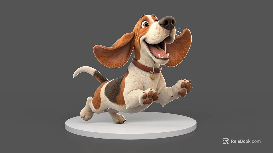 Sorry, the picture mainly shows a cartoon Basset Hound (a mammal), not a reptile. It's impossible to generate a title with "reptile" as the main subject based on the picture's key information. Please provide a picture related to reptiles. 3d model 