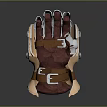 Medieval Gauntlet Weapon With Metallic Plates Leather Straps And Buckle Design