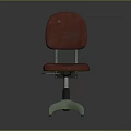 Red Padded Office Chair With Wheeled Base And Simple Design For Workspace