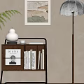 The decorative painting of floor lamp in the corners of the ancient style 3d model