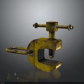 Rusty Yellow Clamp Hardware Tool with Durable Build for Secure Holding Applications