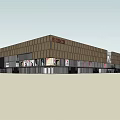 Modern Commercial Building Exterior With Glass Curtain Wall And Wooden Panels Featuring QTERSE Logo