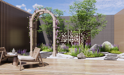 Modern Courtyard Garden 3d model