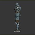 Blue Mechanical Robot Game Movie Character With Metallic Joints And Structure