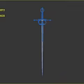 Medieval Sword with Golden Hilt and Silver Blade Ornate Design on Isolated Gray Background