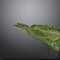 Green Terrain Model Design With Road Water Area And Lush Vegetation