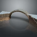 Stone Arch Bridge Structure With Brick Stone Sides And Textured Surface 3d model