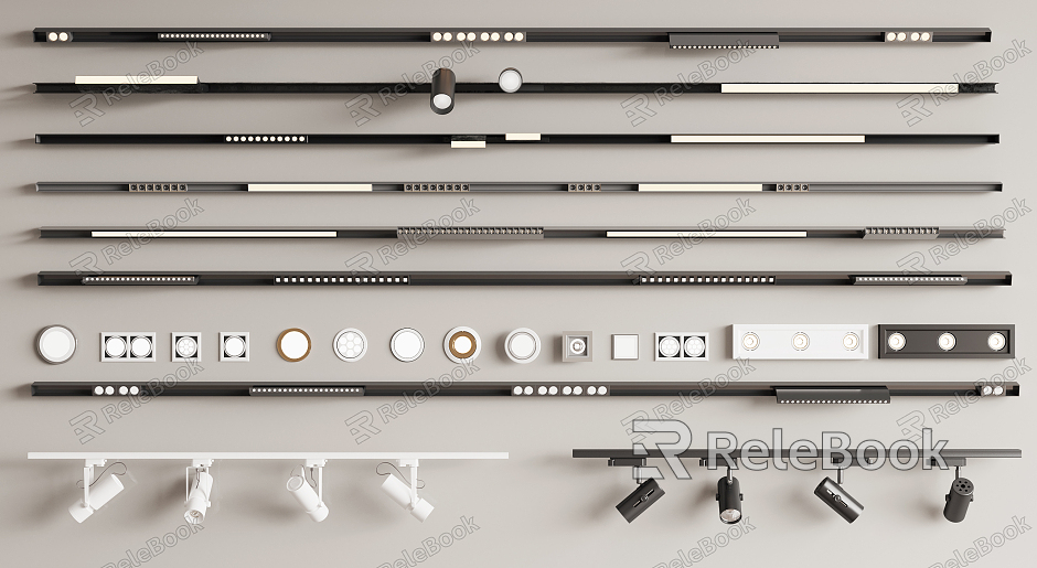 Modern spotlight downlight rail light model