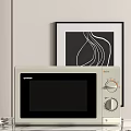Stylish Modern Microwave Oven For Home Kitchen Counter With Wall Art