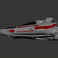 Futuristic White Pink Spaceship Model With Streamlined Design And Transparent Cockpit
