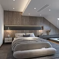 Modern Bedroom Interior Design With Wooden Wall Paneling Bedside Lamps Bed And Window Rug
