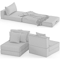 Single Sofa Casual Sofa Bay Window Mat 3d model